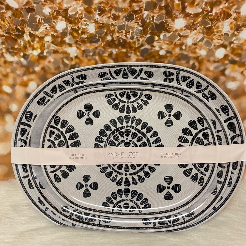 Entertain in Style with Rachel Zoe's 100% Melamine Set of 3 Serving Platters